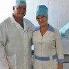 Заведующий гнойным хирургическим отделением И.Немцов и медсестра Т.Пенькова